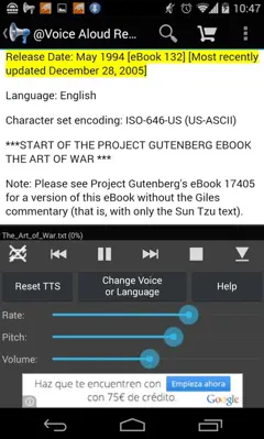 Voice Aloud Reader android App screenshot 3