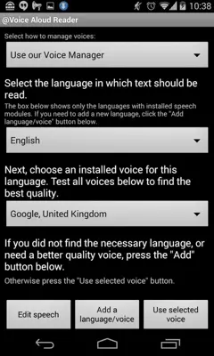 Voice Aloud Reader android App screenshot 4