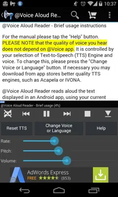 Voice Aloud Reader android App screenshot 6